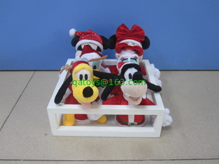4 inch Full Set Disney Plush Toys Keychain In Tray Characters For Christmas Holiday