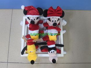 4 inch Full Set Disney Plush Toys Keychain In Tray Characters For Christmas Holiday