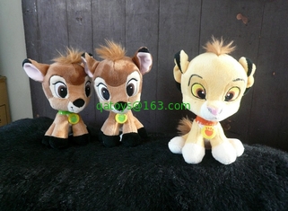 Yellow 8 inch Disney Plush Toys Big Head Bambi Cartoon Character Stuffed Animals