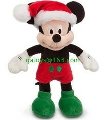 Red Disney Plush Toys Christmas Mickey Mouse Stuffed 45cm Customized