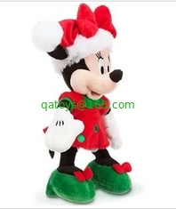 Red Disney Plush Toys Christmas Mickey Mouse Stuffed 45cm Customized