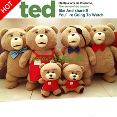 Lovely Ted Bear Baby Plush Toys Red Brown Polyester Accept OEM ODM