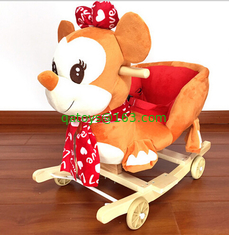 Professional Cute Plush Giraffe Animal Baby Rocking Chair Customized Patterns