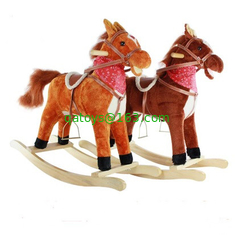 Cute Children Rocking Horse Toys Sound Moving Mouth Tail Led Light Big