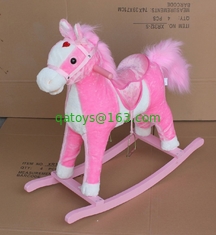 Plush Rocking Horse With Sound  Moving Mouth and Tail For Children Ride on Playing
