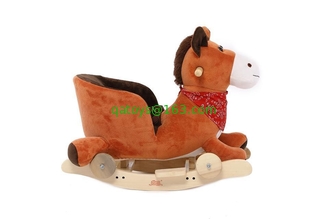 Fashion Brown Moose Plush Baby Rocking Animal Chair For Baby Ride on Playing