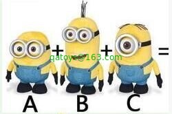 Despicable me 3 Minions 3D eye Cartoon Plush Toys Yellow 22cm