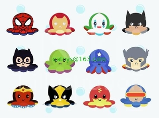 Marvel Spiderman Reversible Octopus Plush Toy Batman Iron Man Double-Sided Flip Stuffed Toys