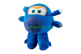 8 Style Cartoon Plush Toys 20cm Super Wings Airplane , Red / Green / Yellow Color