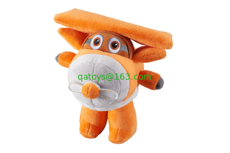 8 Style Cartoon Plush Toys 20cm Super Wings Airplane , Red / Green / Yellow Color