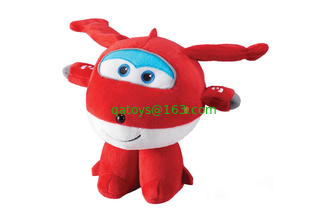 8 Style Cartoon Plush Toys 20cm Super Wings Airplane , Red / Green / Yellow Color