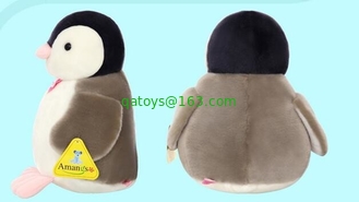 Customized Personalized Plush Toys Cute Penguin With Bow Tie , White and Black Color