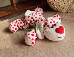 Lovely Valentines Day Stuffed Toys / Animal Dog Stuffed Push Toys For Celebration 35cm