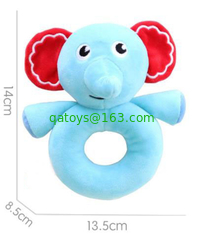 Cute Baby Animal Head Rattle Plush toys 14cm