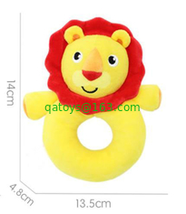 Cute Baby Animal Head Rattle Plush toys 14cm