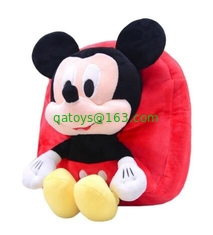12 Inch Red Mickey Mouse Backpack For Toddler With Soft Plush Fabric Size