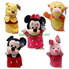 Winnie Pooh Tigger Stitch Eyore Plush Finger Puppets Yellow Pink Blue
