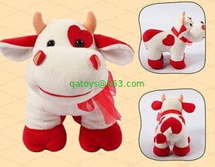Promotion Gifts Lovely Red Cow Shape Custom Small Stuffed Animals For Children
