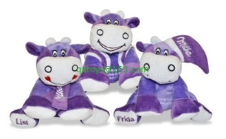 Purple Stuffed Milk Cow Animal Promotional Gifts Toys 8 Inch CE Standard