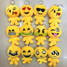 Cute Lovely Emoji Plush Toy Keychain with Hook For Promotion Gifts