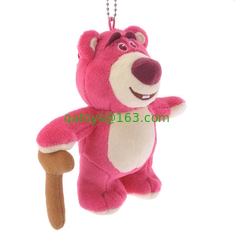 3 Lotso Huggin Bear Disney Plush Animals 13cm Keychian For Backpack