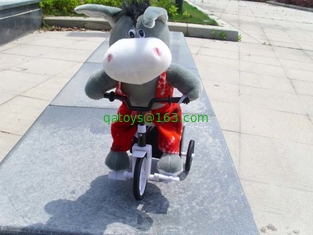 100% PP Cotton Musical Plush Toys , Electronic Bicycle Animal Panda Soft Toy