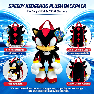 Cute Sonic the Hedgehog Plush Doll Backpack
