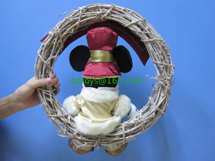 Mickey Mouse Disney Plush Toys with Wreath / Christmas Holiday Stuffed Toys