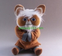 Small Cartoon Plush Toys Kungfu Panda Master Shifu in Sitting Pose