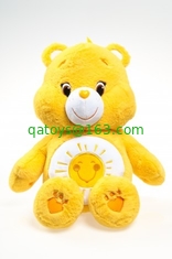 Yellow Care Bears Stuffed Animals Cartoon Plush Toys For Girls , Babies