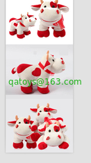 Cute Redbull Milka-Cow Stuffed Plush Toy For Promotion Gifts , Soft Toys for Collection
