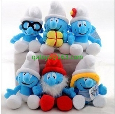 Cute Smurf Stuffed Animals Cartoon Plush Toys For Vending Crane Machine