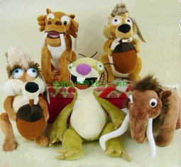 Ice Age Stuffed Animals Cartoon Plush Toys For Collection , Brown