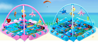 Seabeach Blue Baby Play Gyms And Mats with Plastic and Stuffed Toys