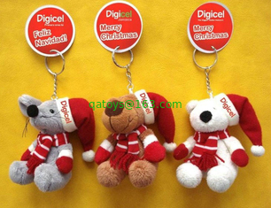 Small Hanging Teddy Bear Pendant Stuffed Keychain Christmas Plush Toys OEM