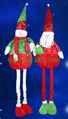 Large Santa Doll and Snowman With Streaching Leg Christmas Holiday For Celebrate Party