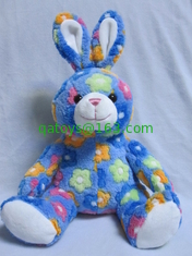 Rose / Blue Stuffed Easter Bunnies Soft Push Toys Custom Made