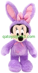 Eco Friendly Soft Minnie Mouse Plush Stuffed Bunnies For Easter , Purple
