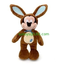Customized Stuffed Animals Easter Mickey Mouse Bunny Plush Toys in Brown / Off white
