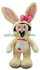 Customized Stuffed Animals Easter Mickey Mouse Bunny Plush Toys in Brown / Off white