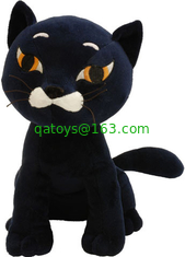 12 inch Black / White Cat Stuffed Animal Toys Soft Cartoon Plush