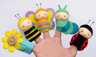Cute Honeybee Plush Finger Puppets / Kids Finger Puppets Felt OEM