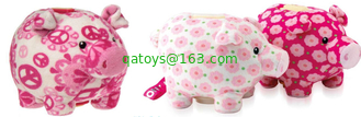 Fashion Pink Stuffed Animal Piggy Bank Personalized For Coin Collection