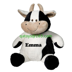Customized Fashion Milka Cow Stuffed Animal Toys in White and Black