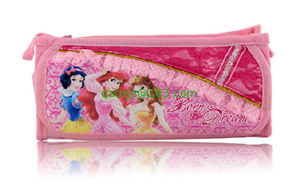 Purple / Pink Disney Princess Plush Pencil Bag with Zipper For Promotion Gifts