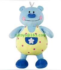 Blue Kid / Baby Music Plush Toys Customized For Early Learning