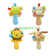 Plush Dog Frog Monkey Baby Rattles Toys for Kids / Infant Developmental Training Toy