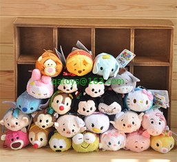 Hot Disney Tsum Tsums Collection Plush Toys For  Mobile Phone Screen Cleaner Keychain Bag
