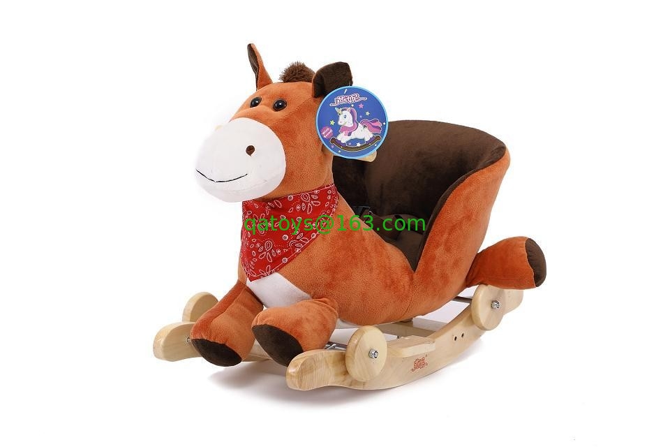 Fashion Brown Moose Plush Baby Rocking Animal Chair For Baby Ride on Playing