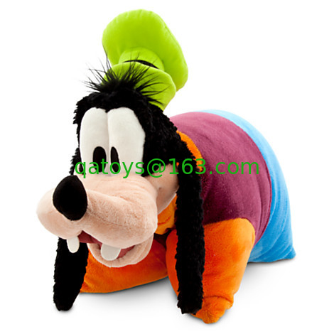 Blue Disney Goofy Pillow Plush Cushion and Pillow With Plush Goofy Head For Bedding